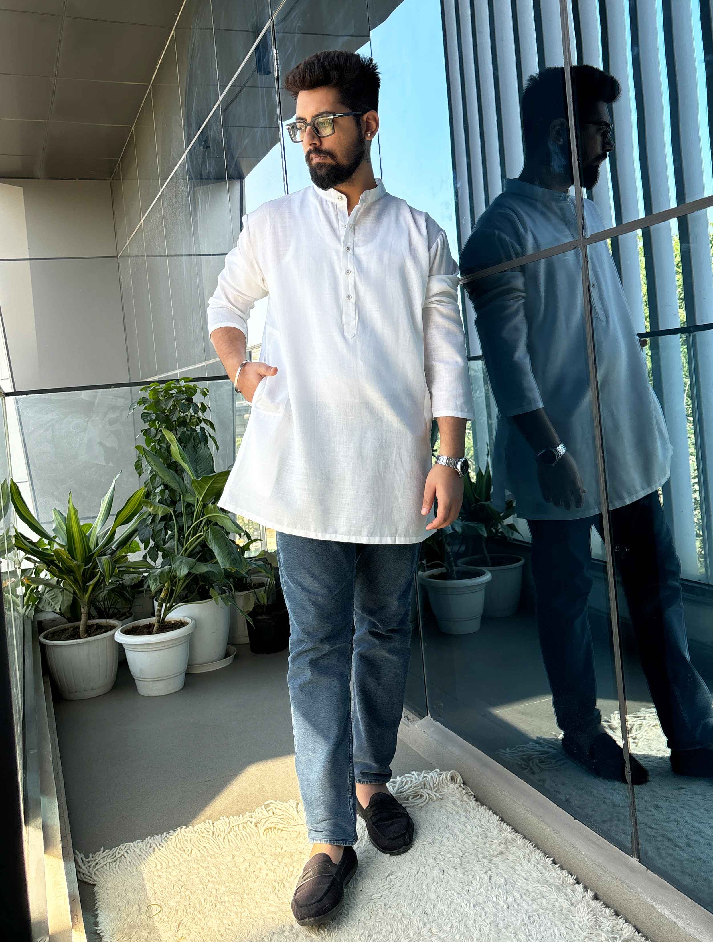 trueBrowns White Unisex Freesize Kurta