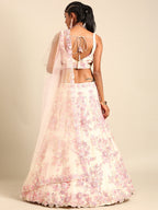 House of Panchhi Cream Net Sequins with heavy Zarkan embroidery Lehenga choli & Dupatta