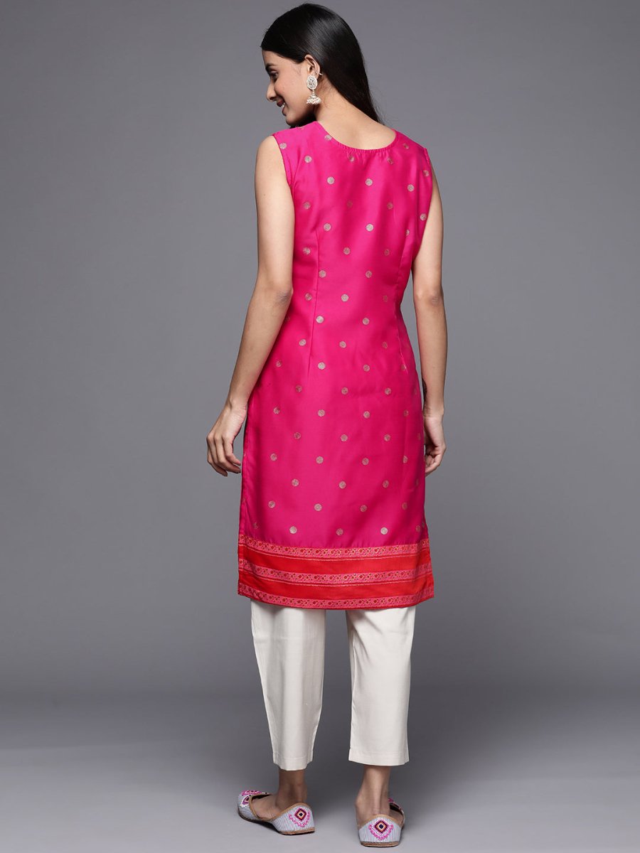 Ahalyaa Women Pink Geometric Printed Kurta
