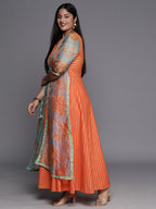 Ahalyaa Plus Size V-Neck Maxi Ethnic Dress - Distacart