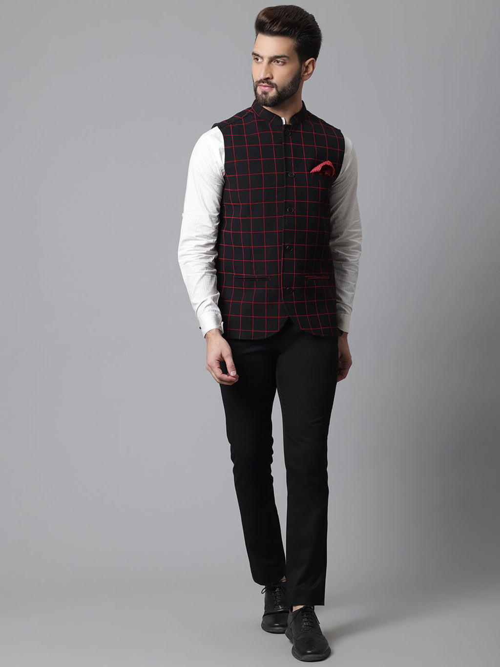 Even Apparels Men's Brown Nehru Jacket With Welt Pockets