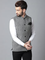 Even Apparels Men's Grey Pure Wool Nehru Jacket