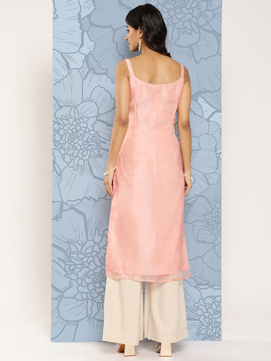 Ahalyaa Polka Dot Printed Organza Kurta