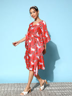 InWeave Women's Bright Pink Indian Bull Print Kaftan - Distacart