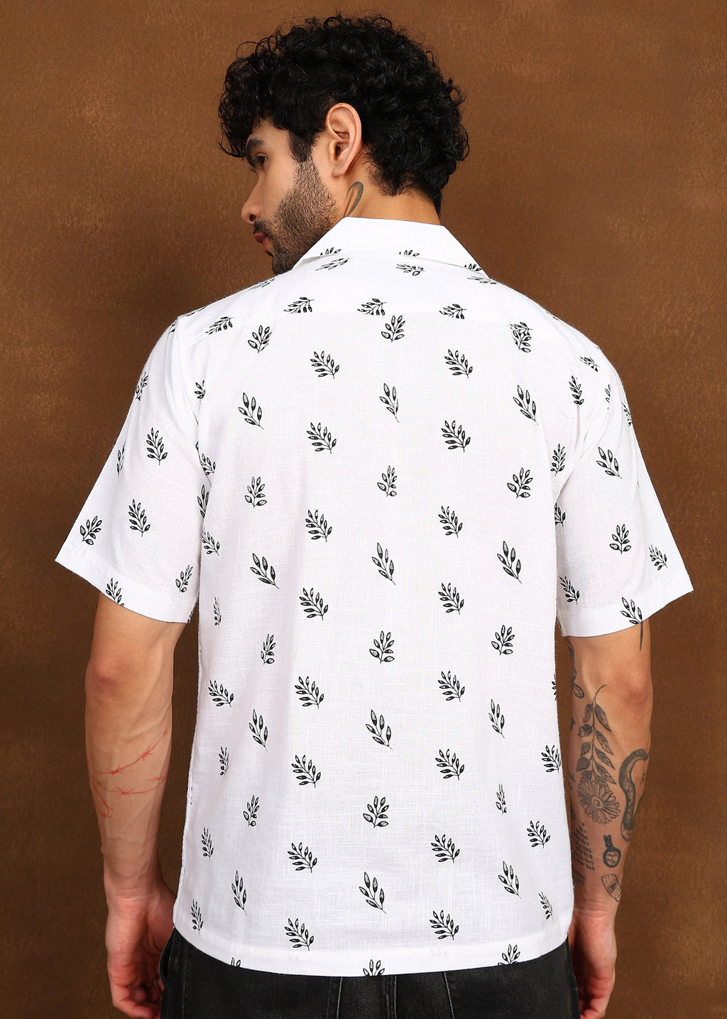 Fabmade Leaf Whisper Linen Shirt