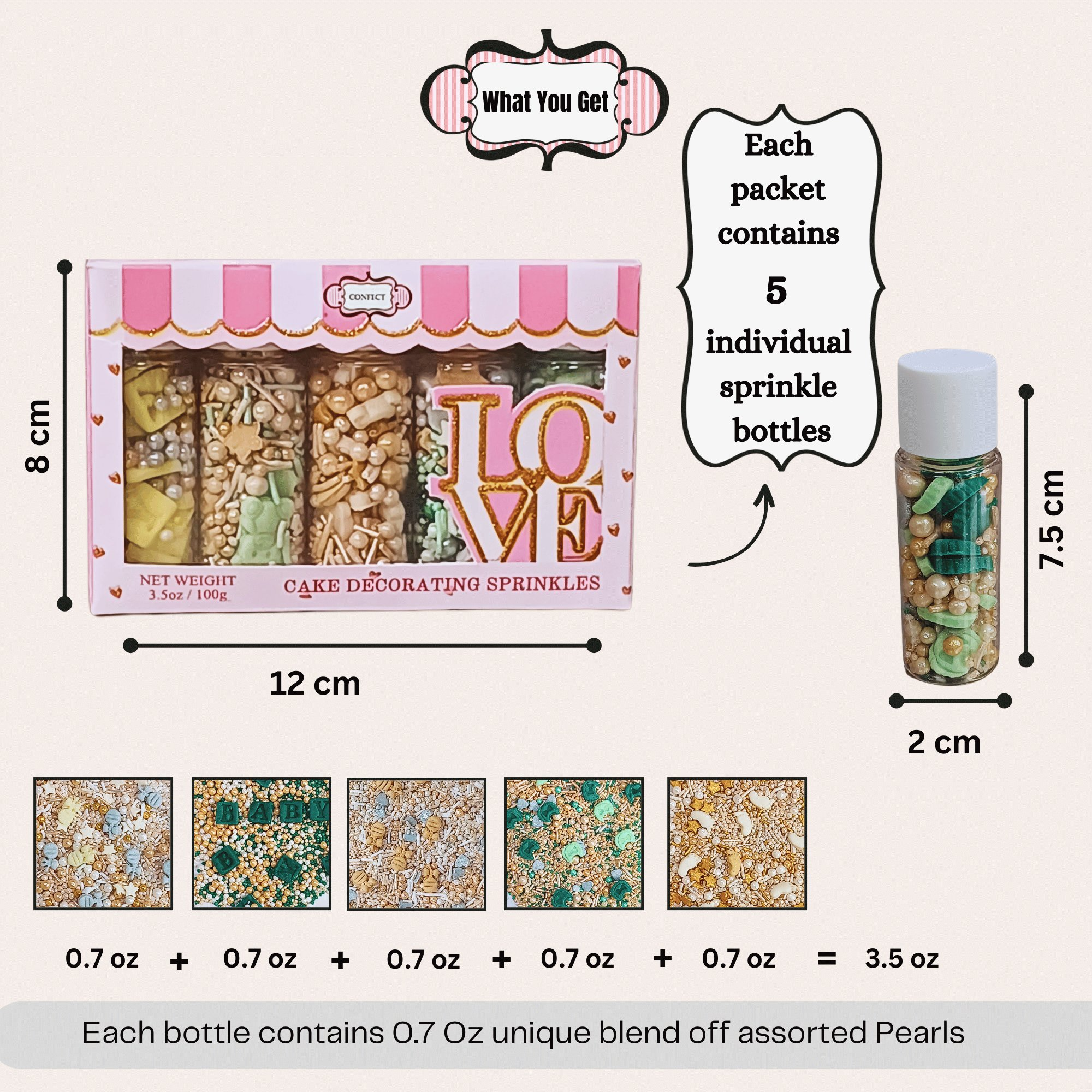 confect baby shower sprinkles gender reveal sprinkles pack of 5 baby shower 02