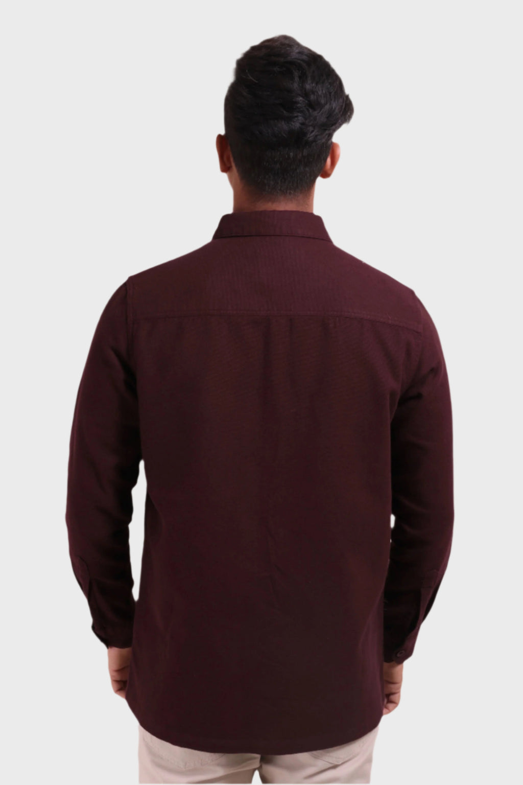 Xkind Dark Maroon Textured Shacket