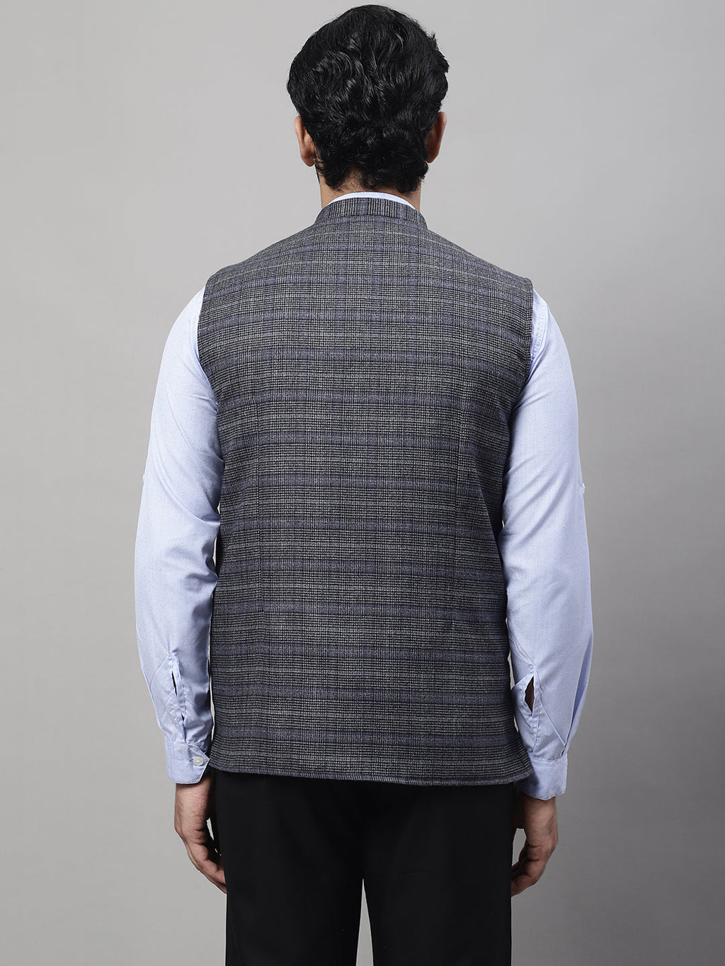 Even Apparels Men's Grey Nehru Jacket With Welt Pockets