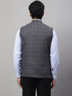 Even Apparels Men's Grey Nehru Jacket With Welt Pockets