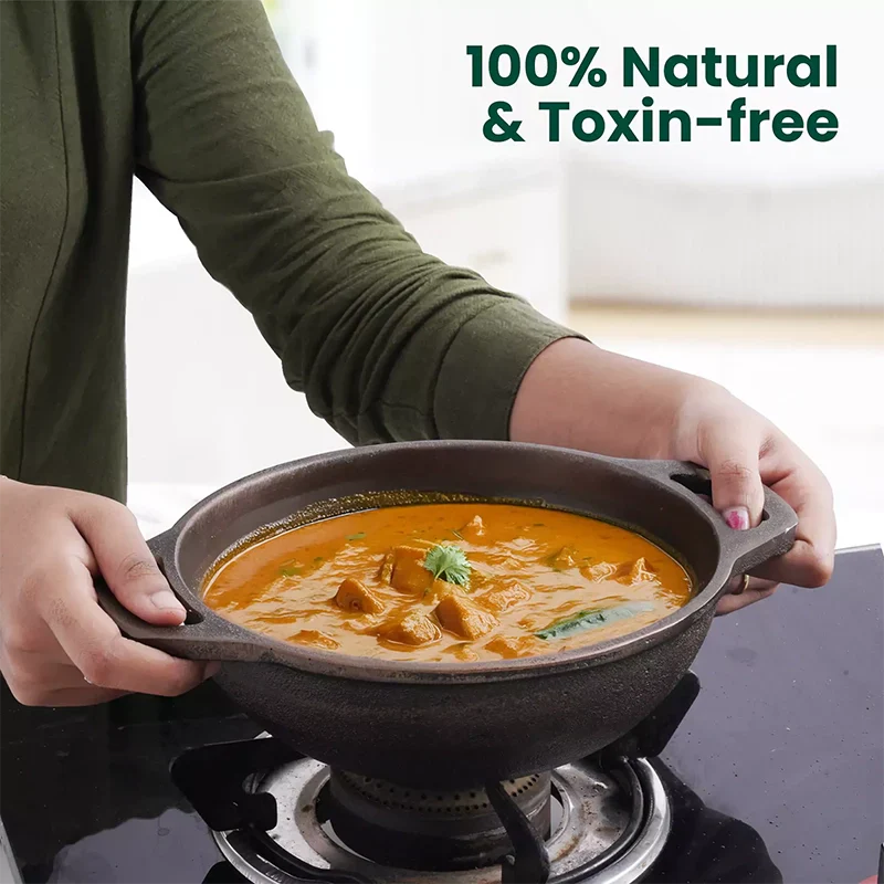 The Indus Valley CASTrong Cast Iron Cookware Set: Tawa + Fry Pan + Wok Kadai, Kitchen set for Home, Pre-seasoned,100% Pure Cast Iron Cookware,Toxin-free Pots and Pans,Tadka Pan