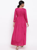 trueBrowns Pink Gold Lace Dress - Distacart