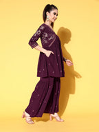 Ahalyaa Women Floral Printed Kurti with Sharara