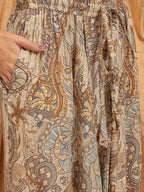 InWeave Beige Paisley Flower Harem Pant