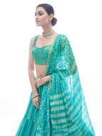 Myra Sea Green Jaquard Embroidered Designer Lehenga - Distacart