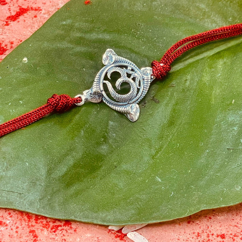trueBrowns 925 Sterling Silver Textured Om Thread Rakhi - Distacart