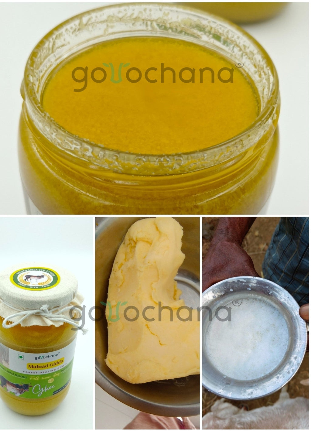 Gorochana 100% Source Traceable Desi Malnad Gidda A2 Full Moon Day Bilona Cow Ghee - Distacart