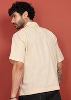 Fabmade Men’S Cream Shirt With 3 Pockets – Relaxed Fit