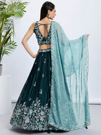 House of Panchhi Pink Net Cutdana, Sequins And Zarkan Embroidery Lehenga Choli & Dupatta