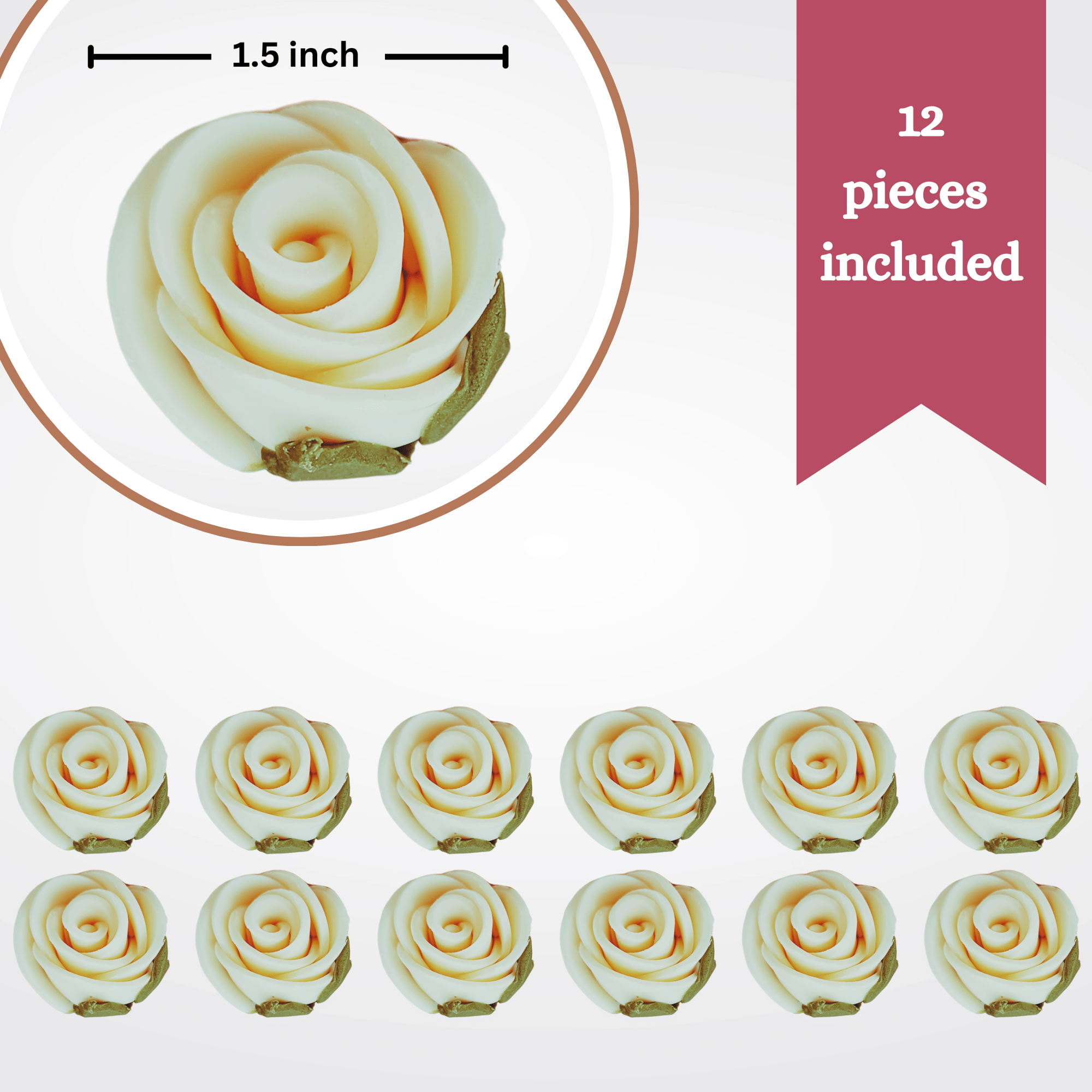 sugar roses for cake cupcake decoration ivory 120 gms