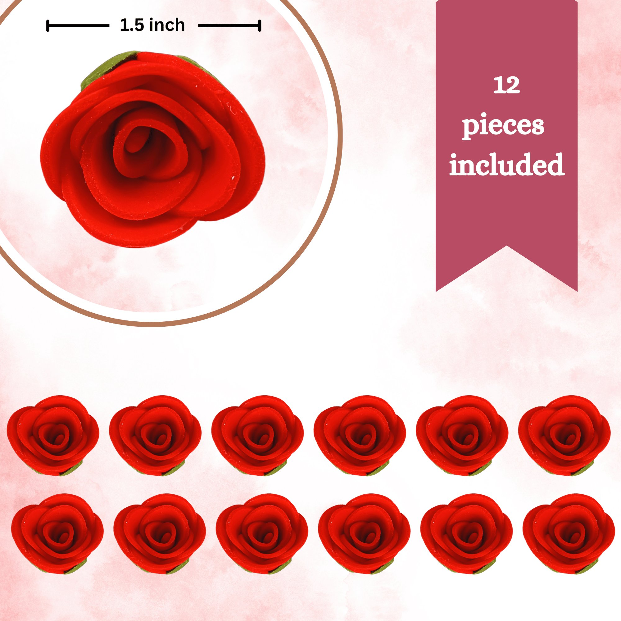 sugar flowers for cake cupcake decoration red 120 gms
