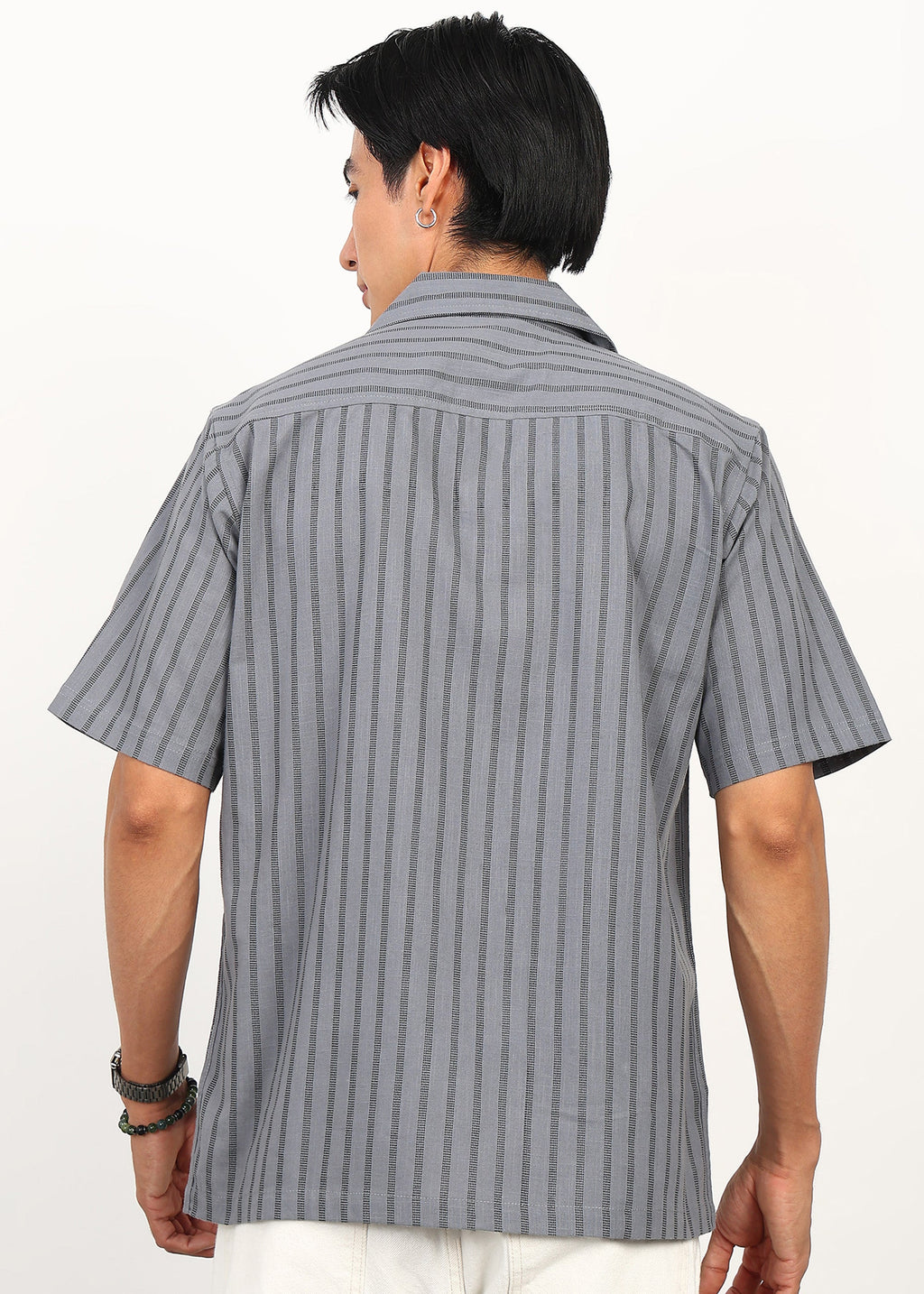 Fabmade Graphite Stripe Short-Sleeve Shirt