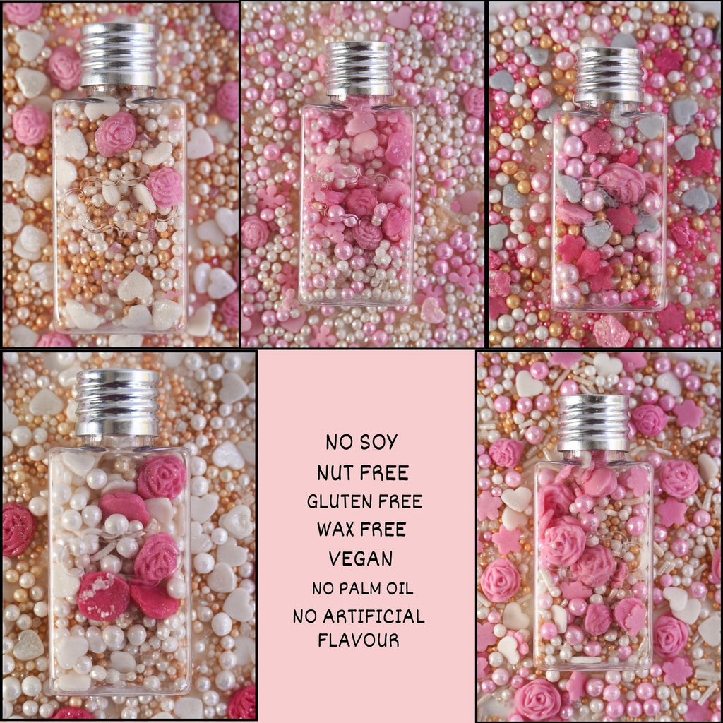 confect pink mini roses lips i silver hearts vermcelli and white pearls anniversary sprinkles sprinkles for baking cake decorative edible sprinkles mix pack of 5