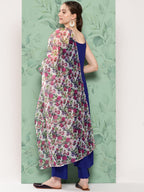 InWeave Women's Ink Blue Strappy Set W White Pink Or Duptta