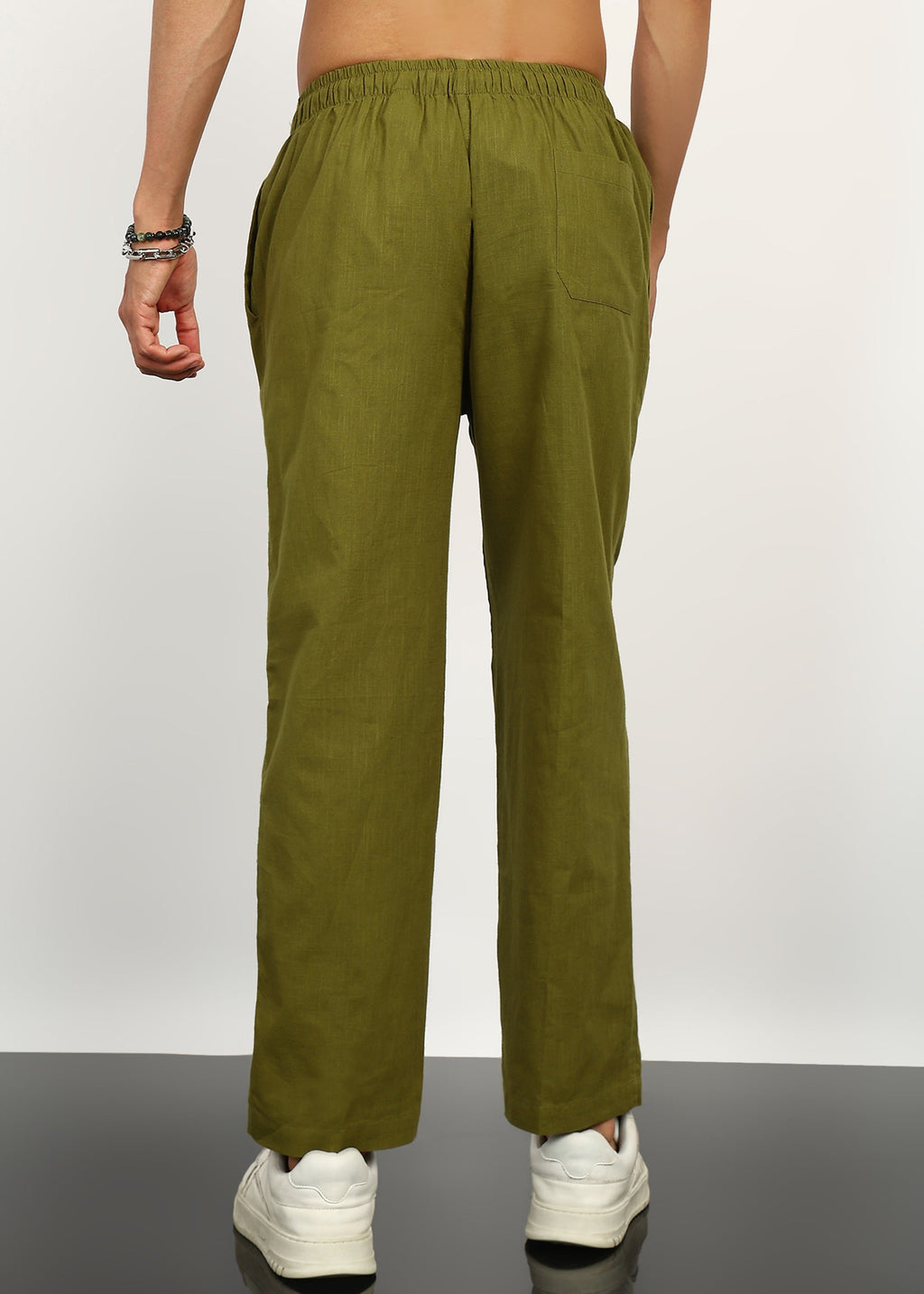 Fabmade Olive Linen Trousers