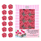 confect sugar roses topper sugar roses for cake decorations edible flamingo rose pink roses pack of 12