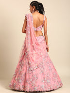 House of Panchhi PINK Net Sequins with heavy Zarkan embroidery Lehenga choli & Dupatta