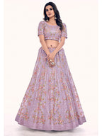 Myra Lilac Soft Net Embroidered Designer Lehenga Choli
