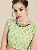 Saree Mall Green Ethnic Motifs Brasso Chanderi Saree - Distacart