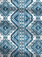 MYTRIDENT Blue White Ethnic Motifs Cotton 120 TC Queen Bedsheet With 2 Pillow Covers