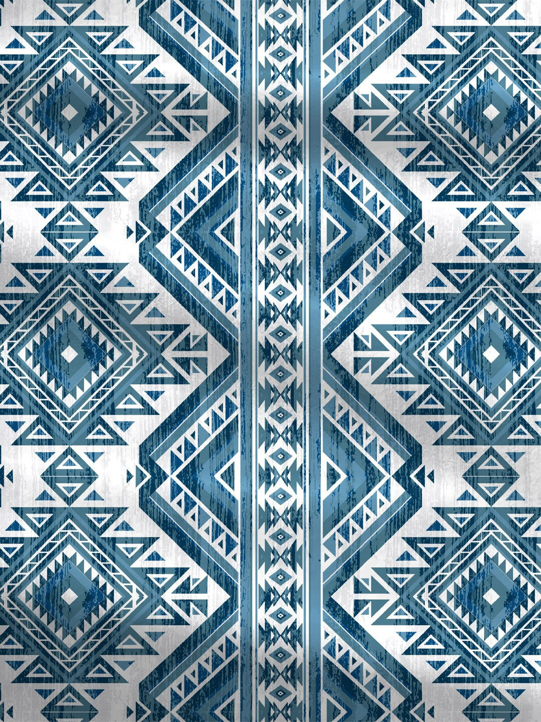 MYTRIDENT Blue White Ethnic Motifs Cotton 120 TC Queen Bedsheet With 2 Pillow Covers