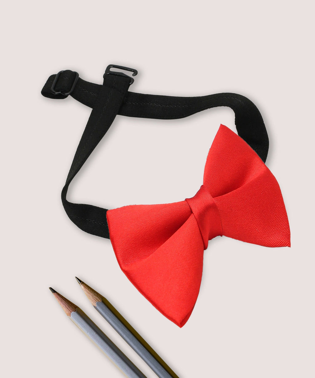 Manet Boys Solid Single Layer Bow - Red