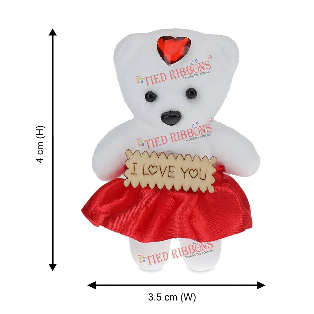 Tied Ribbons Rose Flower Artificial With Teddy - Valentines Day Gift Box