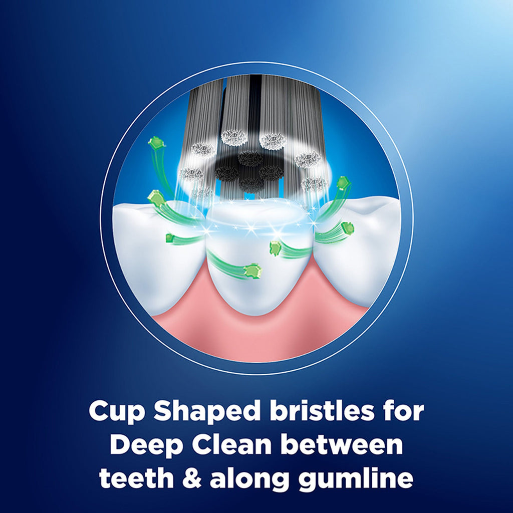 Oral-B Oral B Cavity Defense 123 Black Toothbrush With Charcoal Extract- Medium (Pack Of 4)