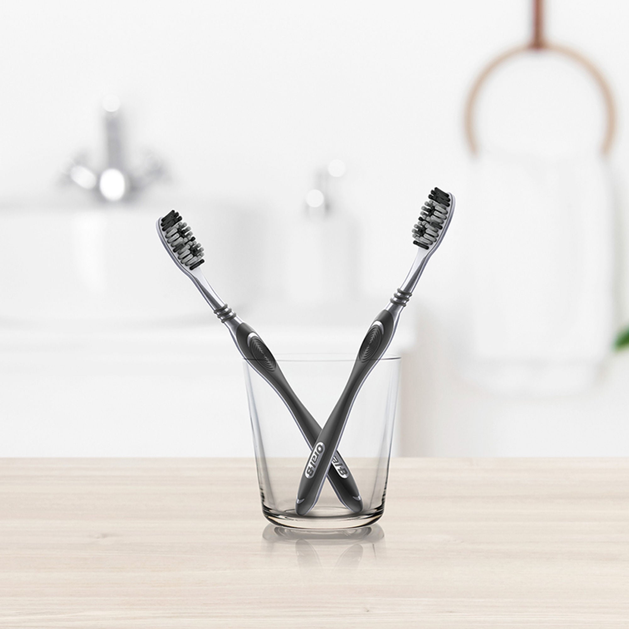 Oral-B Oral B Cavity Defense 123 Black Toothbrush With Charcoal Extract- Medium (Pack Of 4)