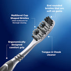 Oral-B Oral B Cavity Defense 123 Black Toothbrush With Charcoal Extract- Medium (Pack Of 4)