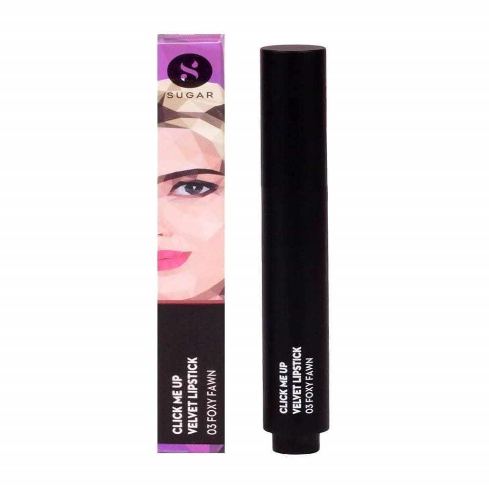 Sugar Click Me Up Velvet Lipstick - Foxy Fawn (Burnt Red Brown Nude/Rusty Nude)
