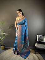 Joban Fashion Banarasi Royal Blue Woven Woven Soft Silk Saree - Distacart