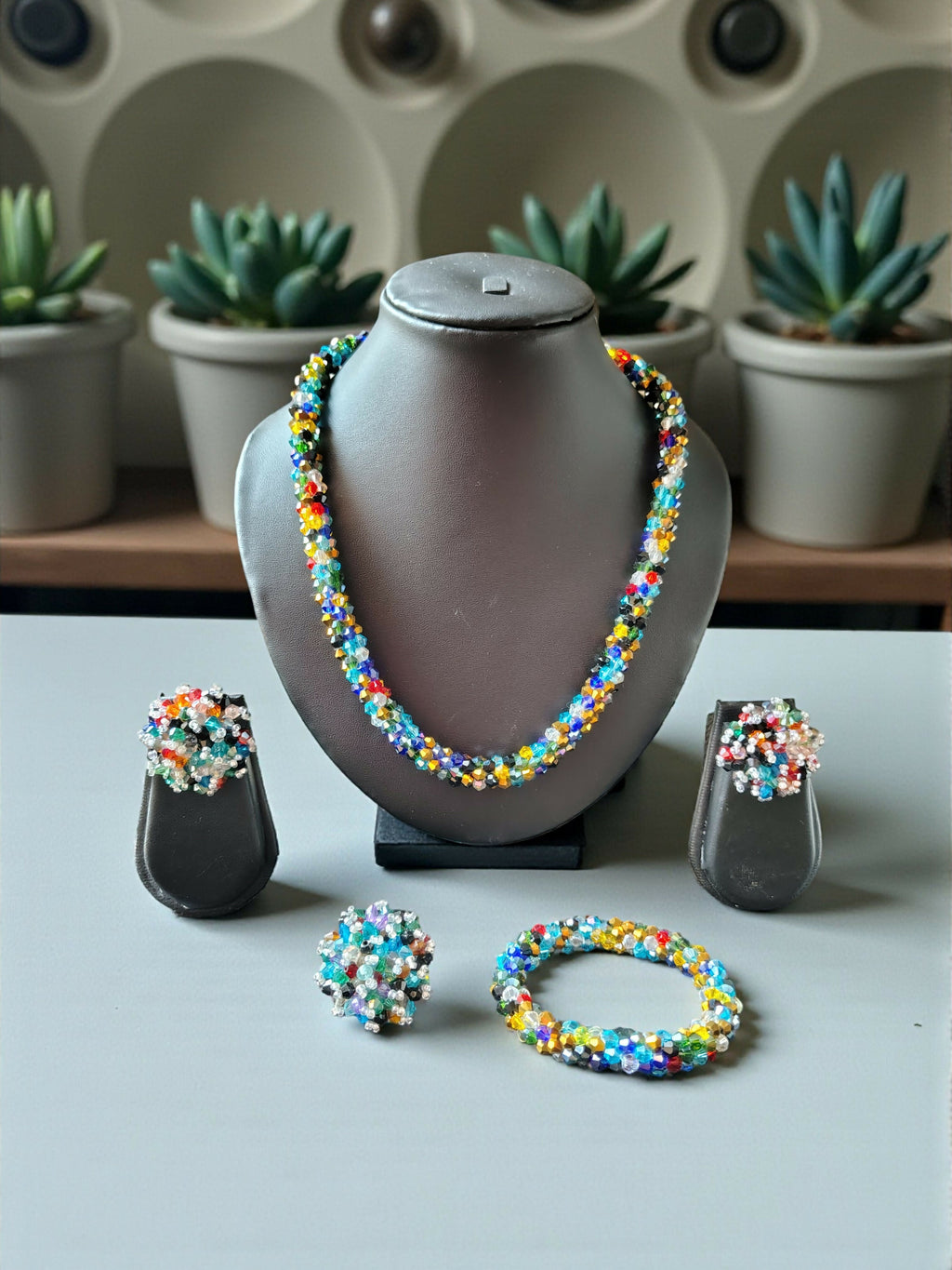 Inhanns Rangshine 4-In-1 Crystal Glam Set - Handmade - Multicolor