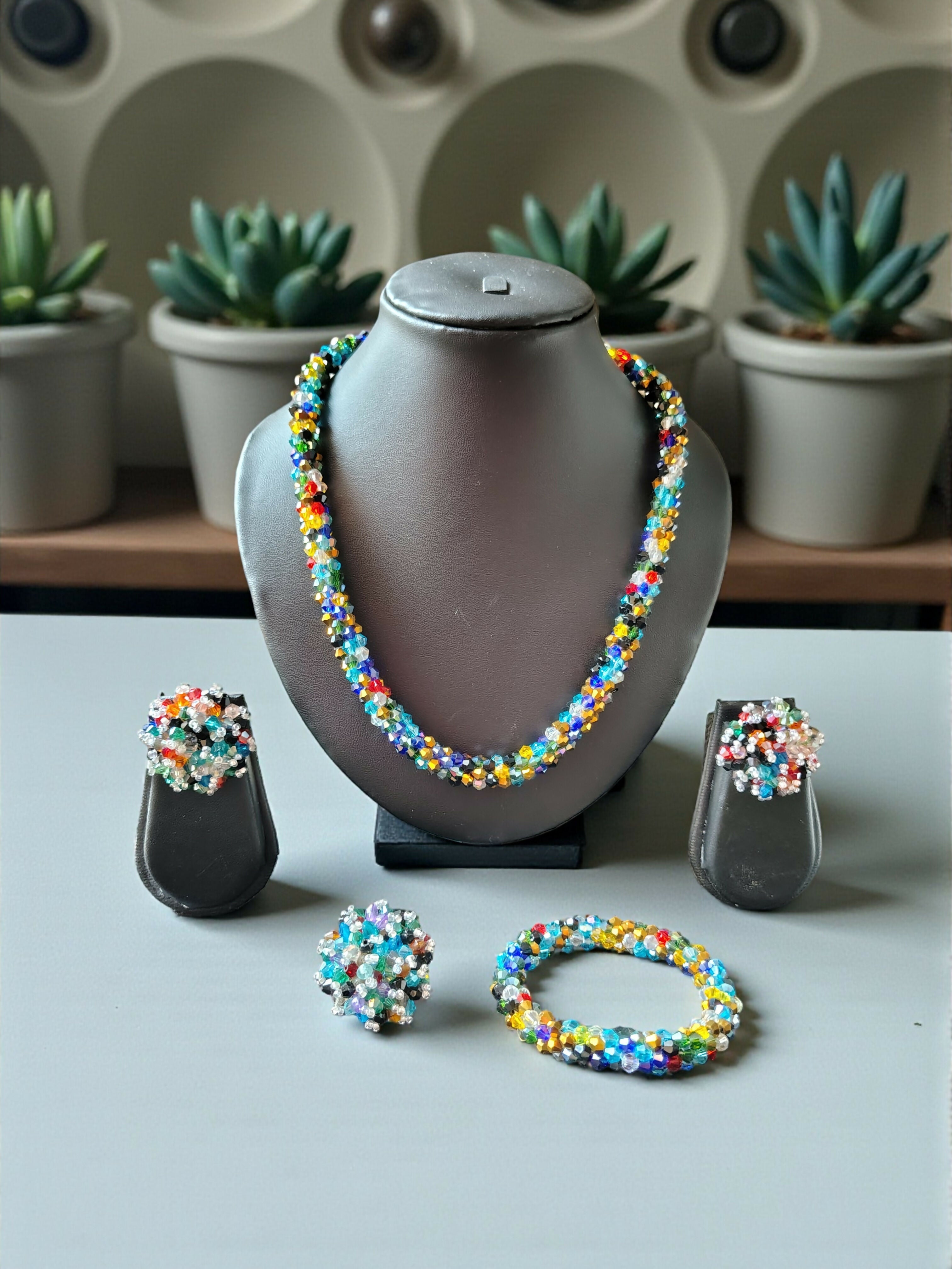 Inhanns Rangshine 4-In-1 Crystal Glam Set - Handmade - Multicolor