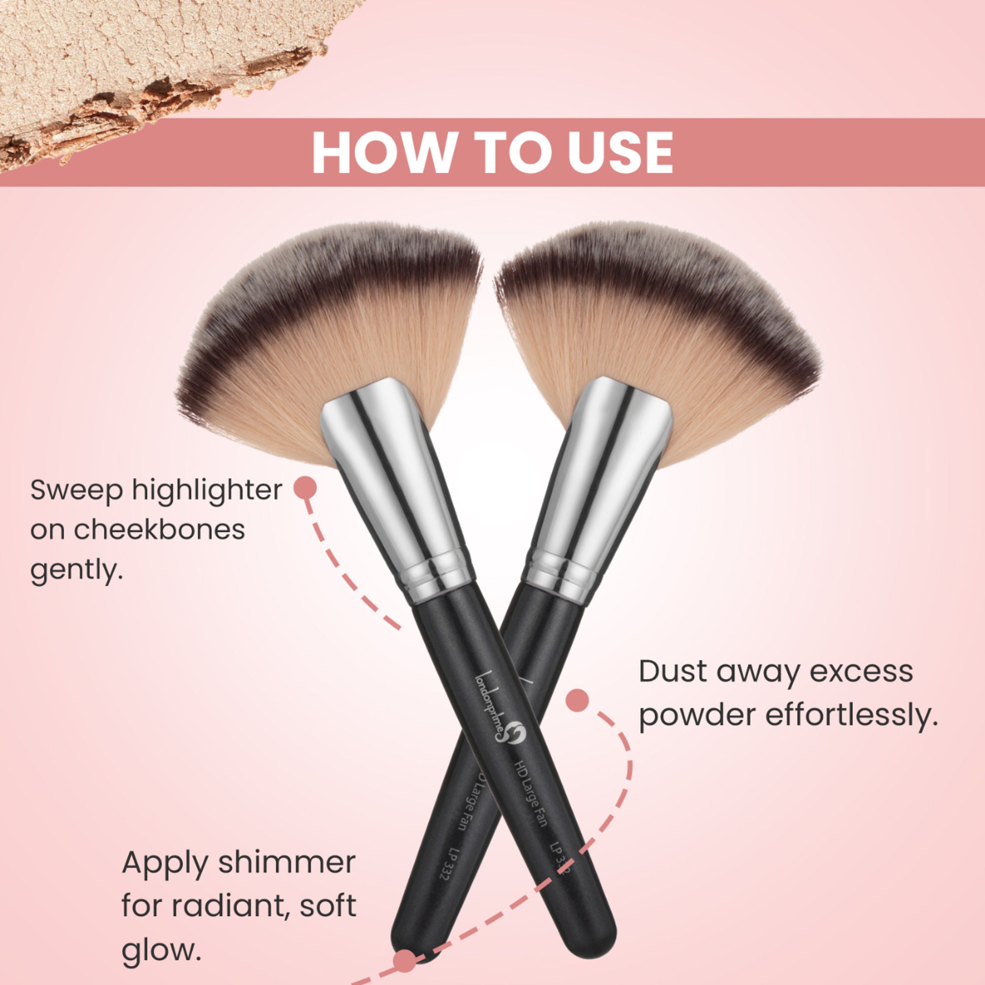 London Prime Hd Large Fan Brush - LP332 ( Formerly London Pride Cosmetics )