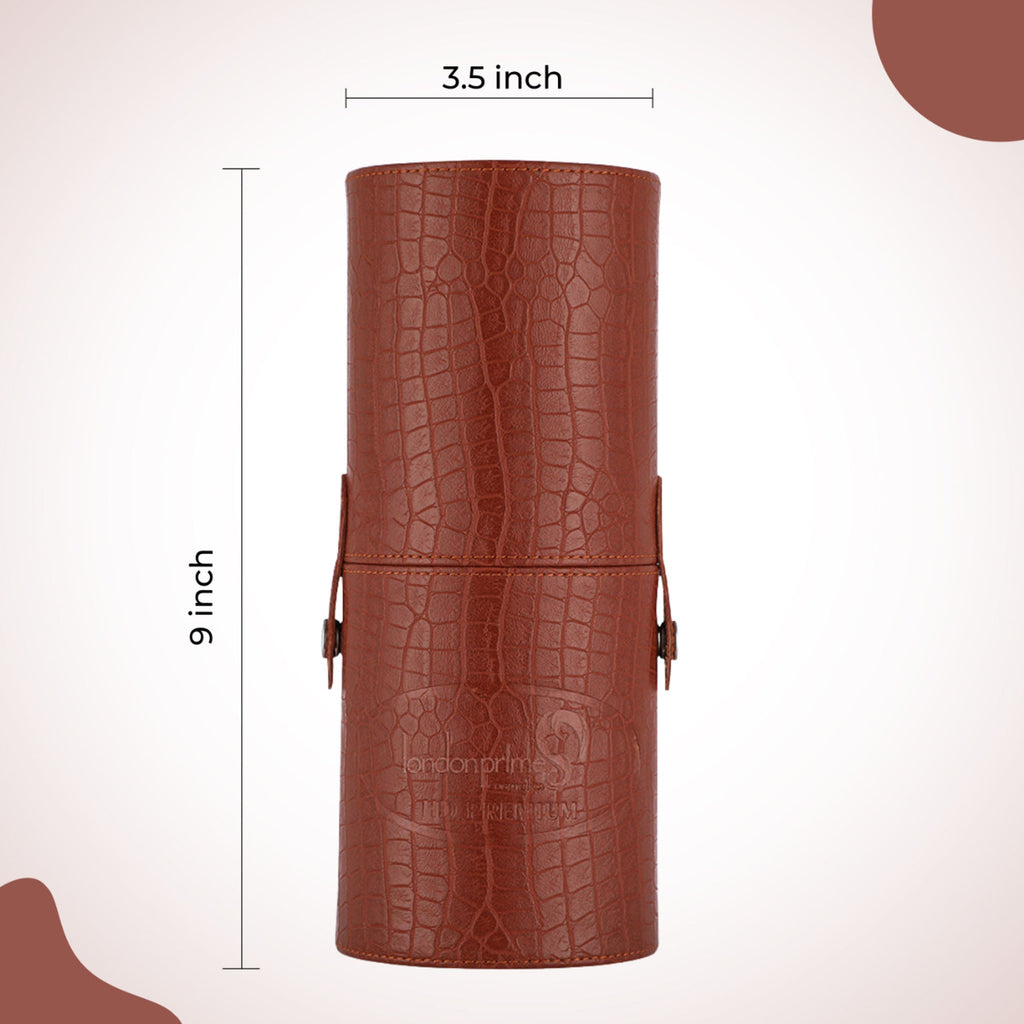 London Prime Cosmetics Brush Holder Cylinder Shaped Orange Rust
