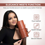 London Prime Cosmetics Brush Holder Cylinder Shaped Orange Rust