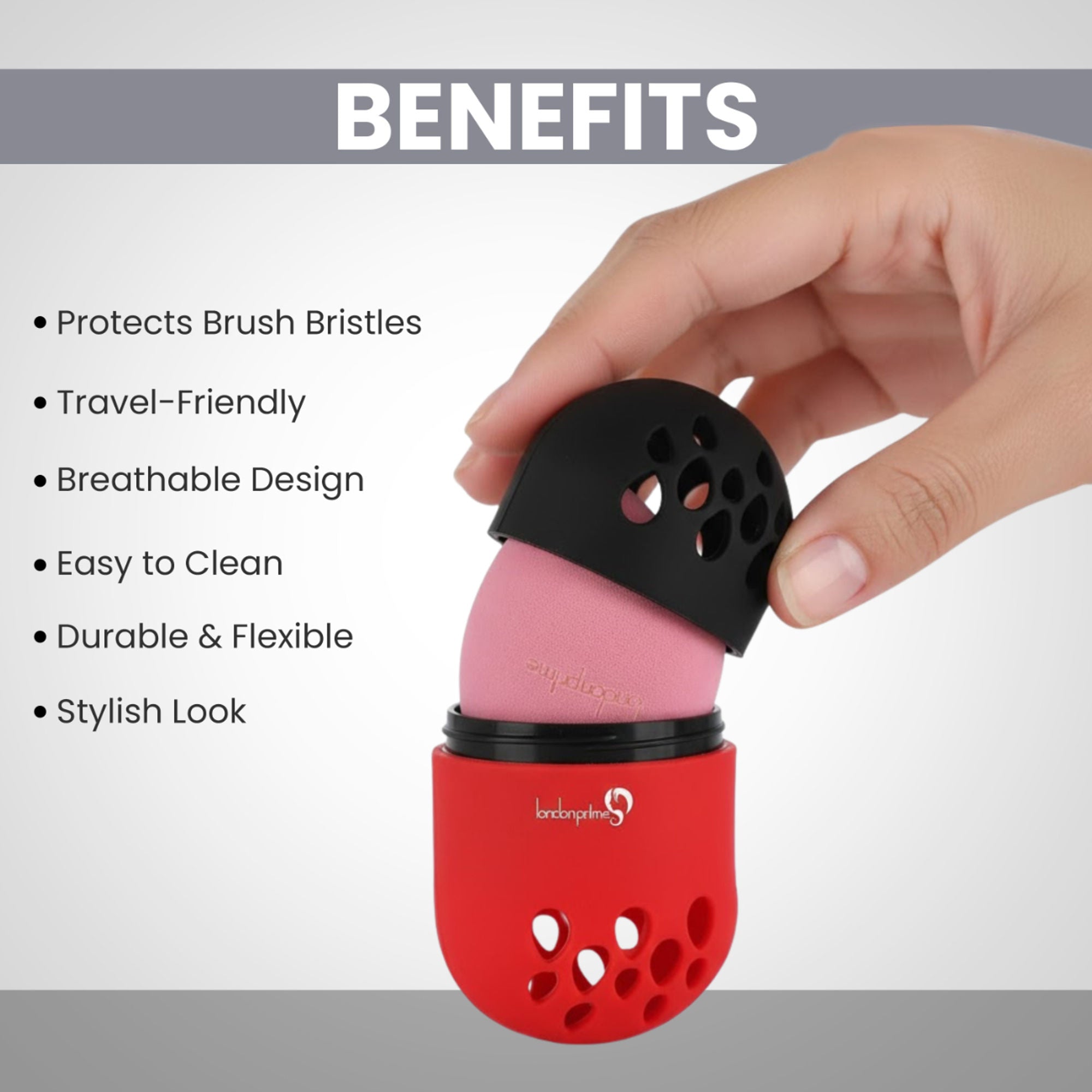 London Prime Sponge Holder Red & Black ( Formerly London Pride Cosmetics )