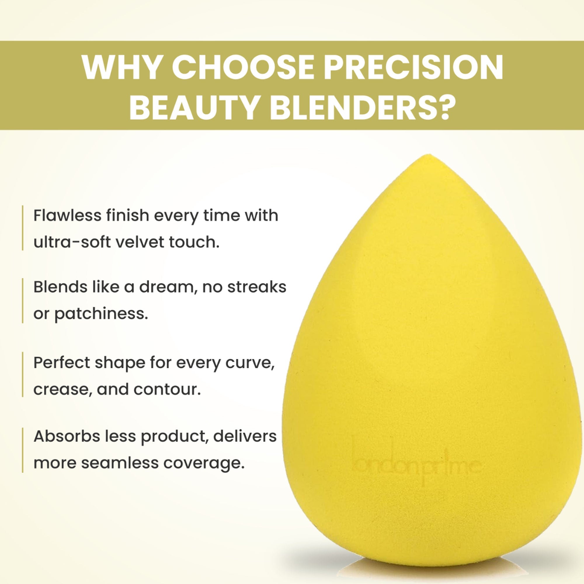 London Prime Precision Beauty Blender - Yellow ( Formerly London Pride Cosmetics )