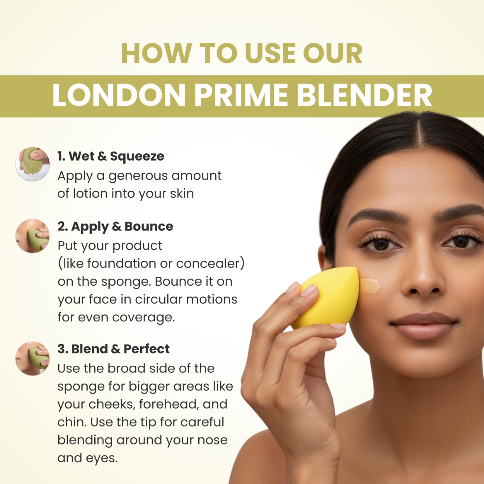 London Prime Precision Beauty Blender - Yellow ( Formerly London Pride Cosmetics )