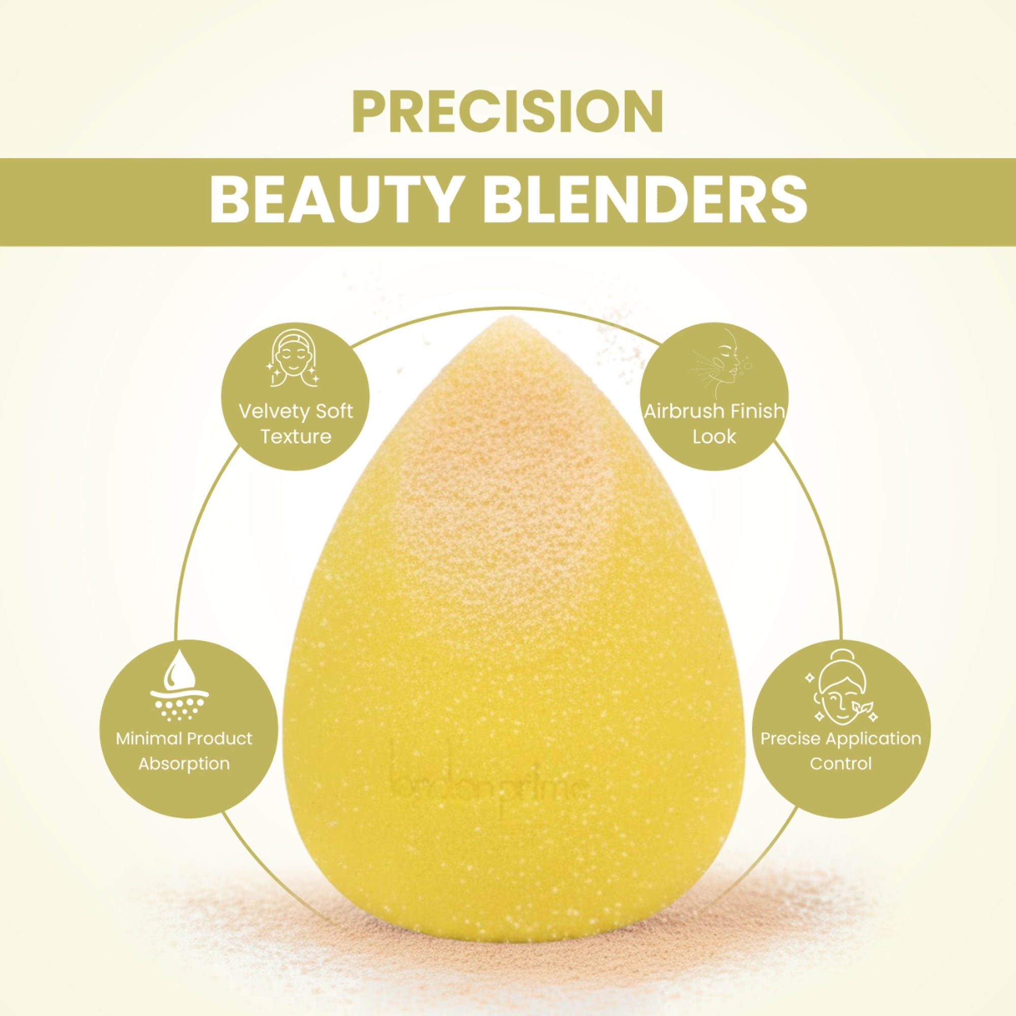London Prime Precision Beauty Blender - Yellow ( Formerly London Pride Cosmetics )